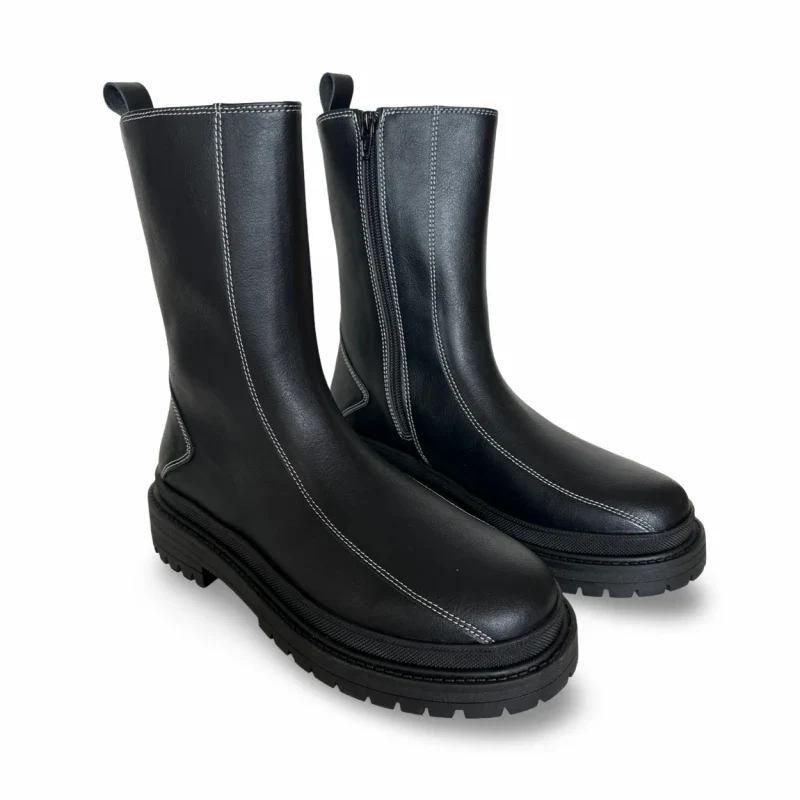Bottes unisexe mi- mollet - REIKO Black - Image 4