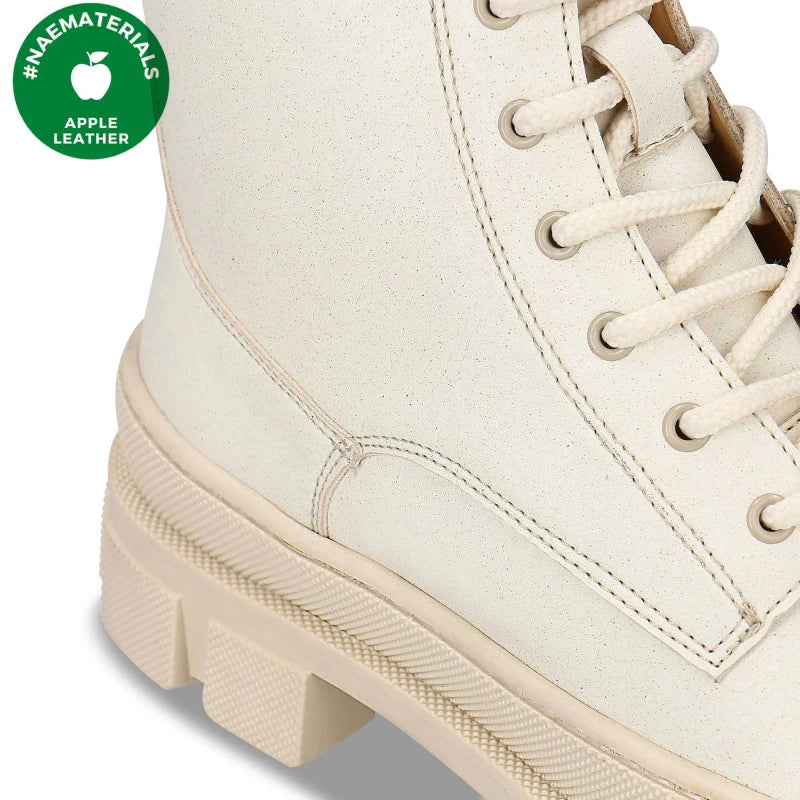 Bottes vegan en cuir de pomme - couleur blanc cassé - TEA White - Image 4