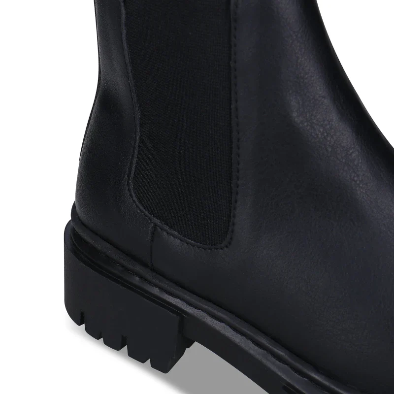 Bottes Vegan noir - Fait Main -  Molly Black Chelsea - Image 4