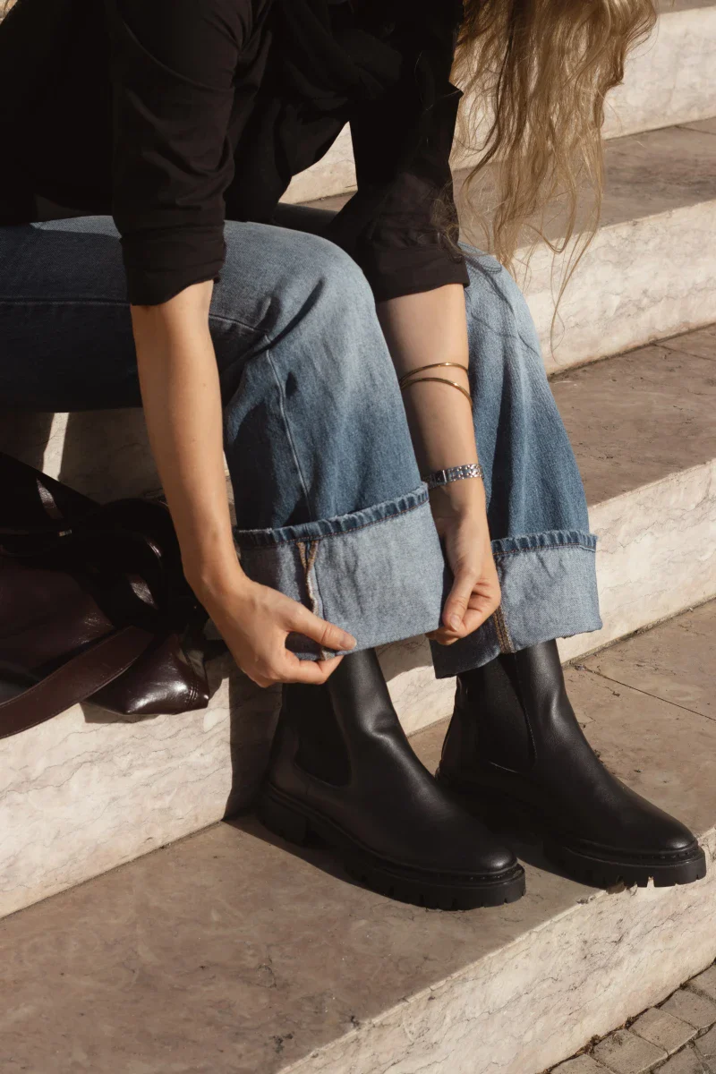 Bottes Vegan Noires en Matières Écoresponsables - ikky - Image 2