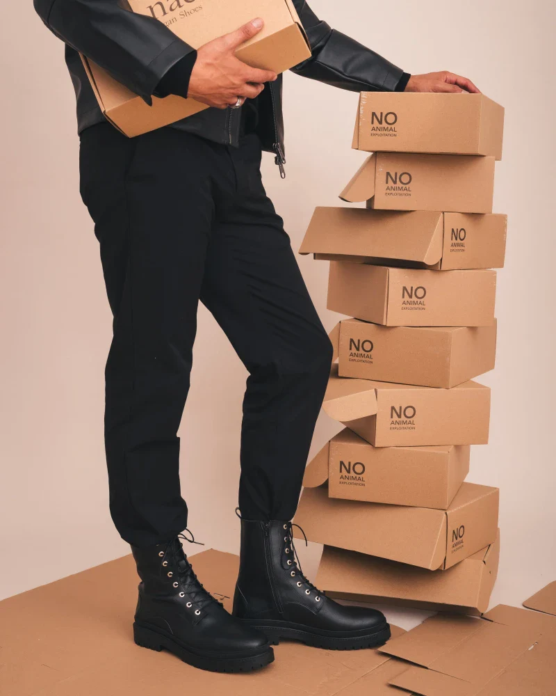 Bottes véganes unisexes - DIRAM Black - Image 6
