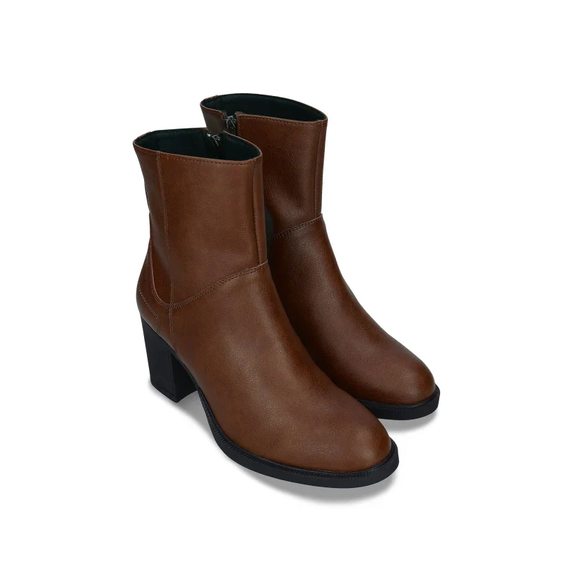 Bottines à talon en Microsuede Vegan marron - ALICIA - Image 4