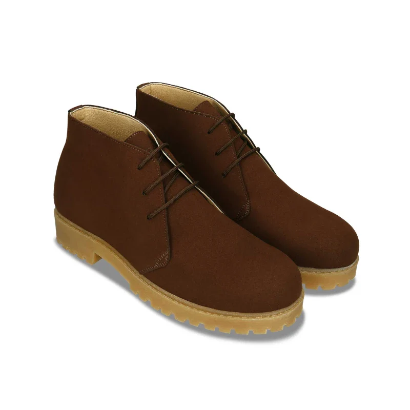 Bottines basses en suède vegan marron - AGUS - Image 3