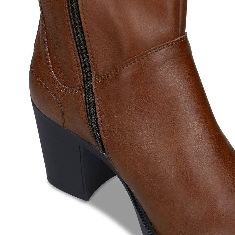 Bottines et ceinture en cuir vegan marron - Alicia et Camp - Image 7