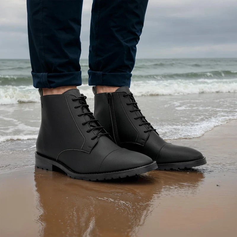 Bottines véganes pour homme Noire à base de maïs - Lincoln - Image 4