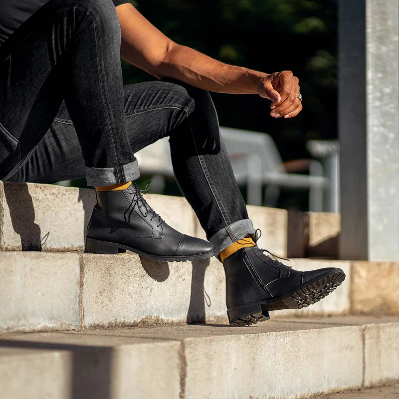 Bottines véganes pour homme Noire à base de maïs - Lincoln - Image 5