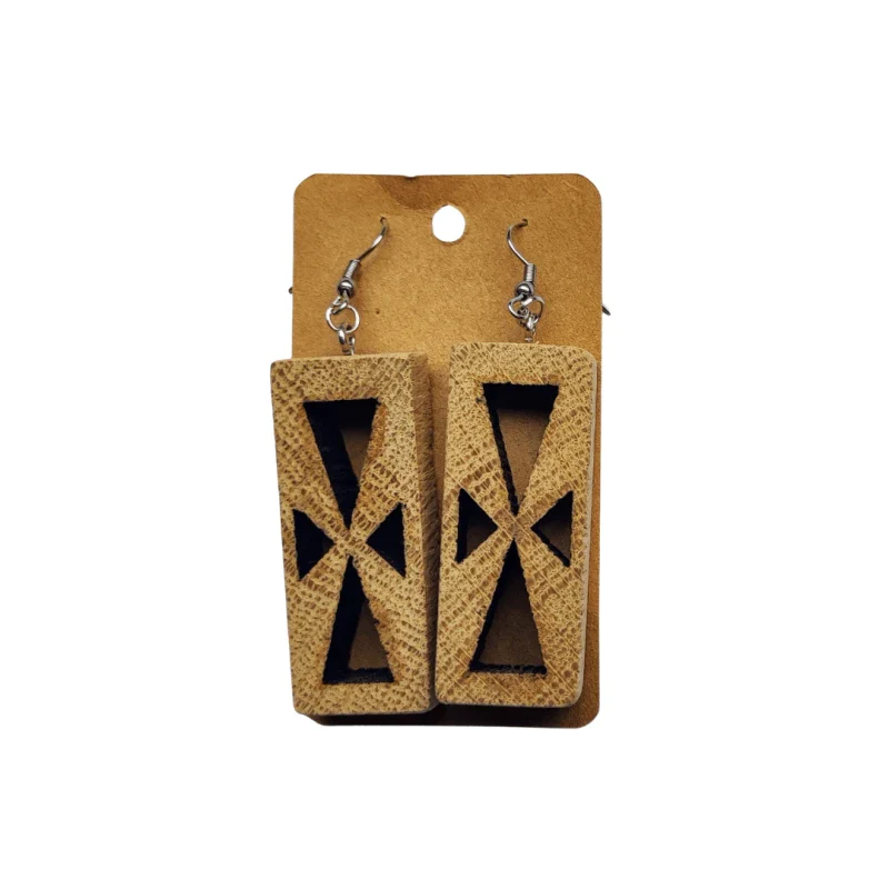 Boucles d'oreilles en bois surcyclé - Image 11