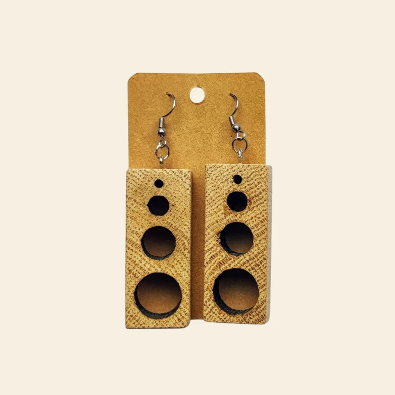 Boucles d'oreilles en bois surcyclé - Image 13