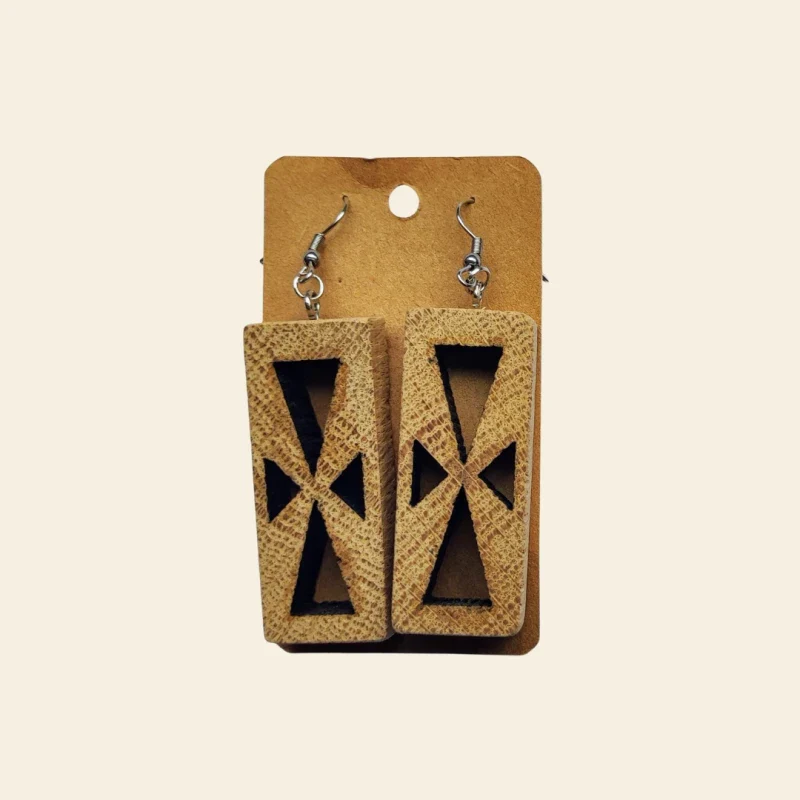 Boucles d'oreilles en bois surcyclé - Image 14