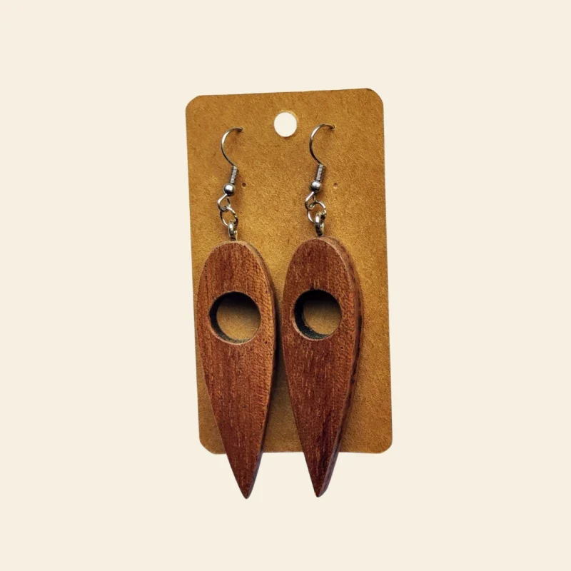 Boucles d'oreilles en bois surcyclé - Image 16