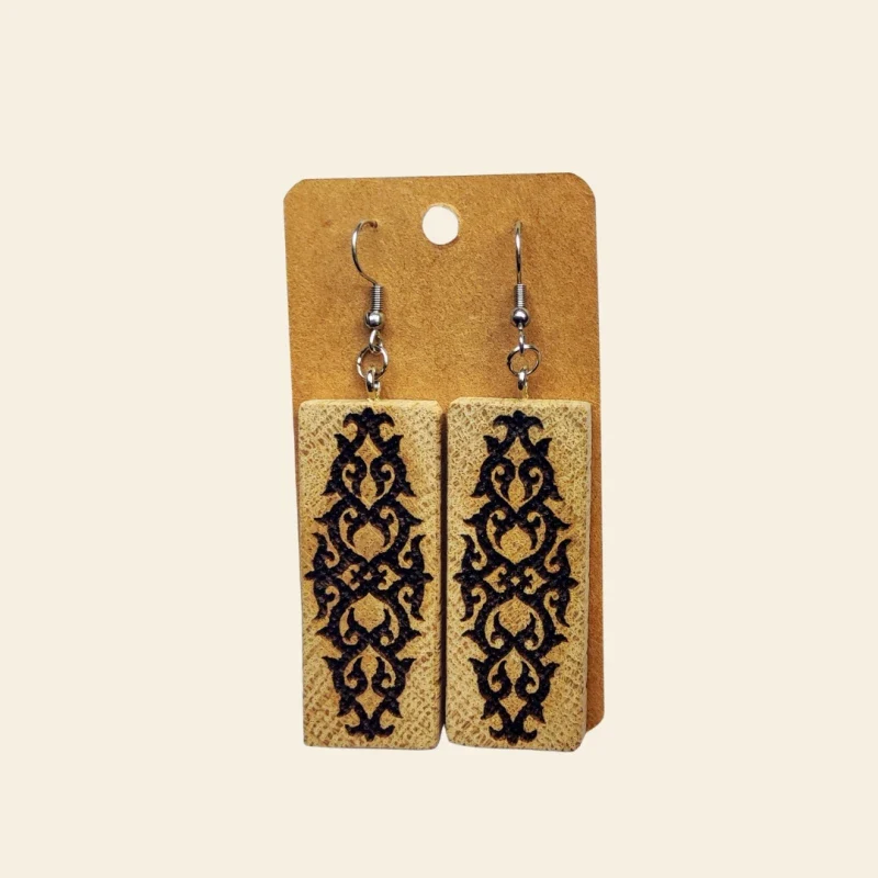 Boucles d'oreilles en bois surcyclé - Image 17