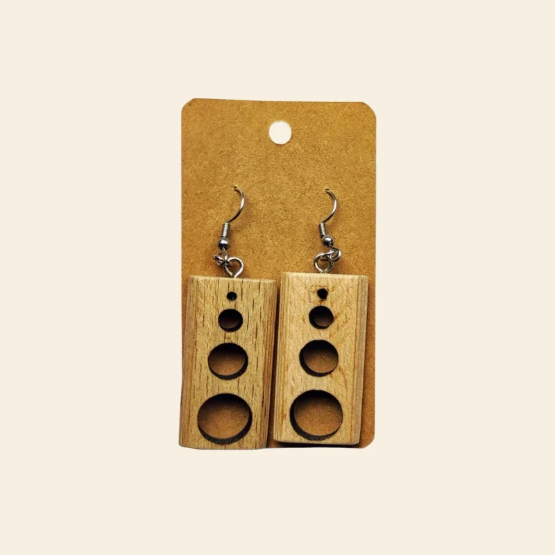 Boucles d'oreilles en bois surcyclé - Image 18