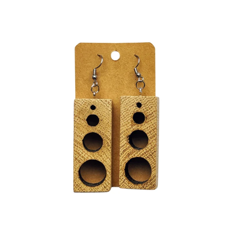 Boucles d'oreilles en bois surcyclé - Image 4