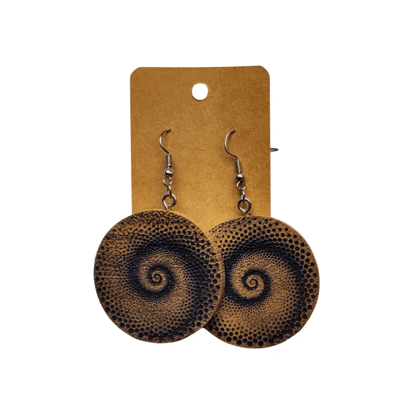 Boucles d'oreilles en bois surcyclé - Image 5