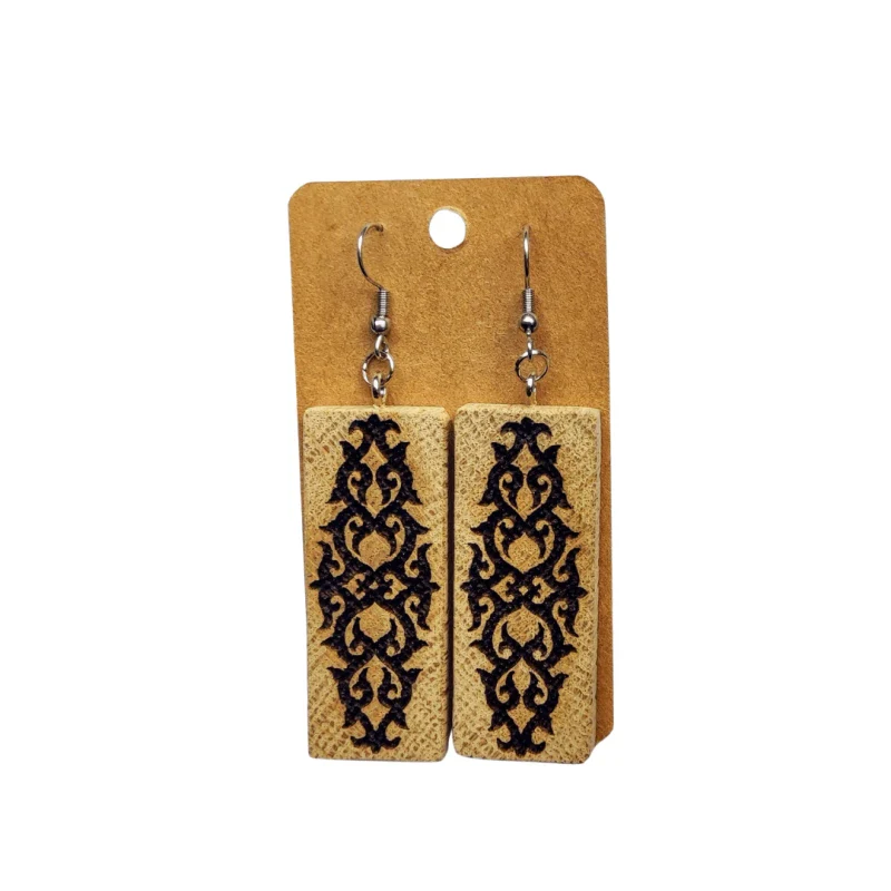 Boucles d'oreilles en bois surcyclé - Image 6