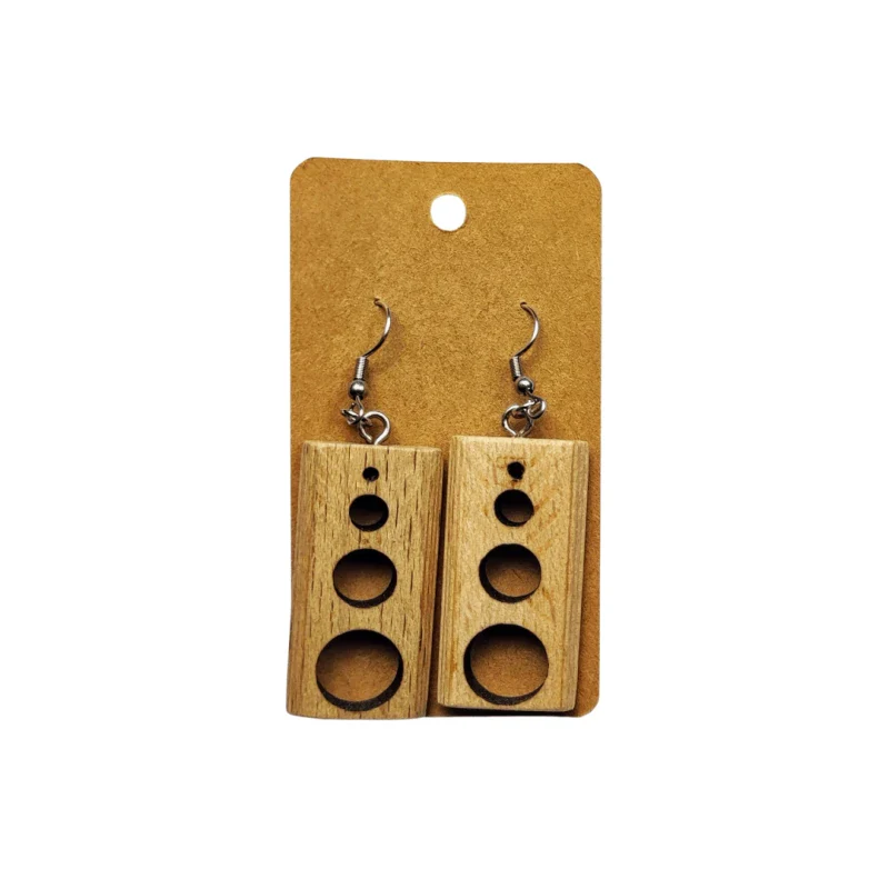 Boucles d'oreilles en bois surcyclé - Image 8