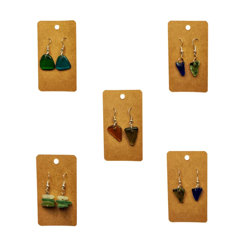 Boucles d'oreilles en verre poli