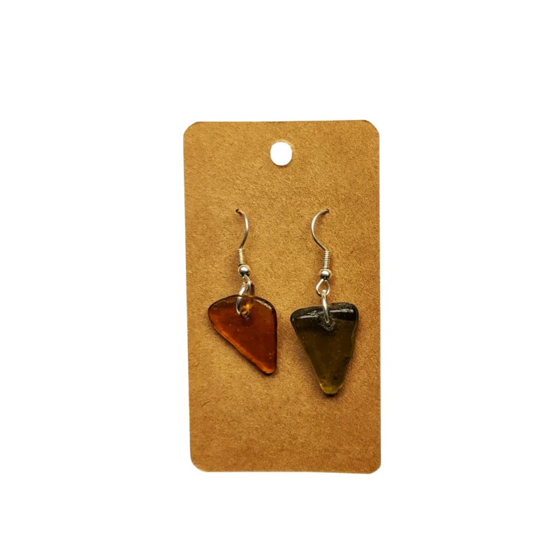 Boucles d'oreilles en verre poli - Image 2
