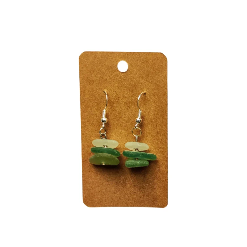 Boucles d'oreilles en verre poli - Image 5