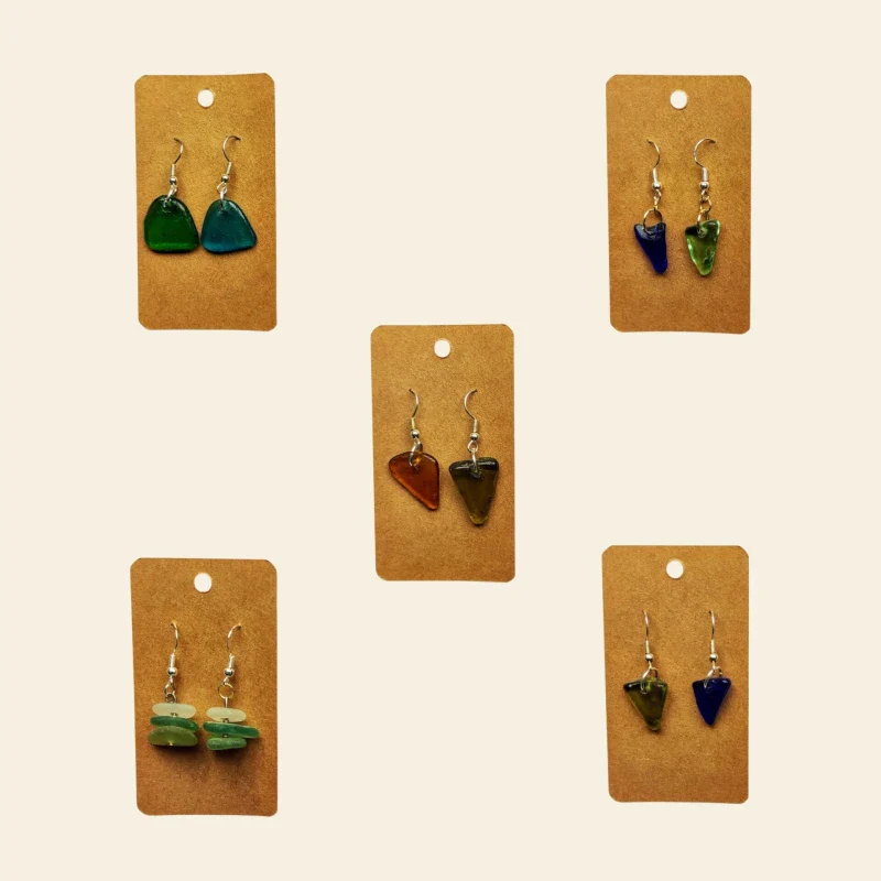 Boucles d'oreilles en verre poli - Image 7