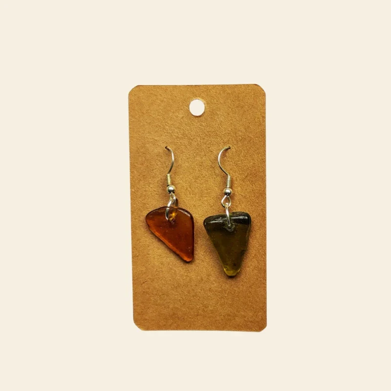 Boucles d'oreilles en verre poli - Image 8
