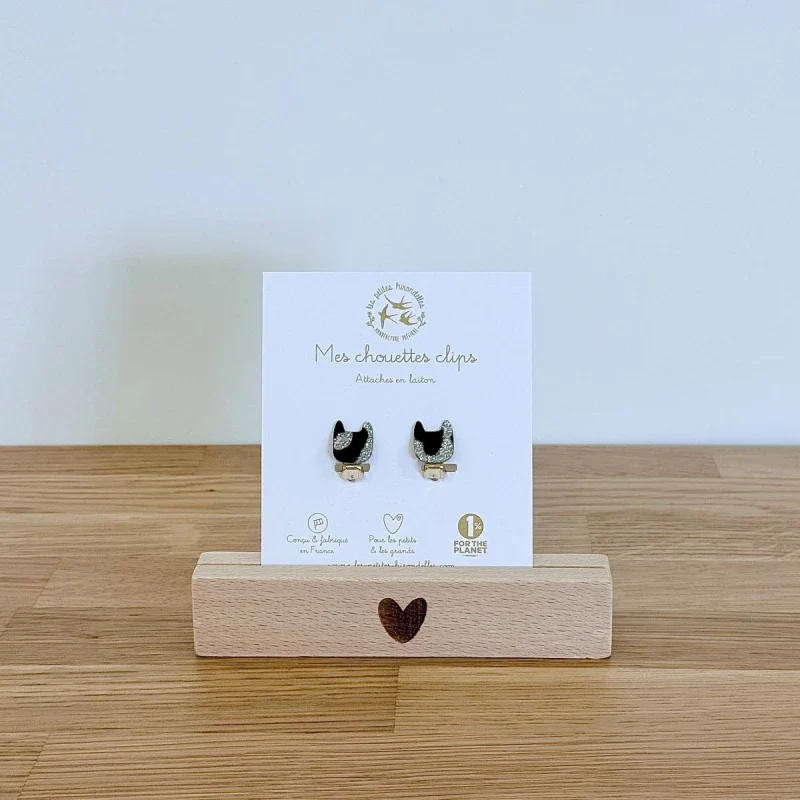 Boucles d'oreilles à clips pailletées - Chats - Image 10