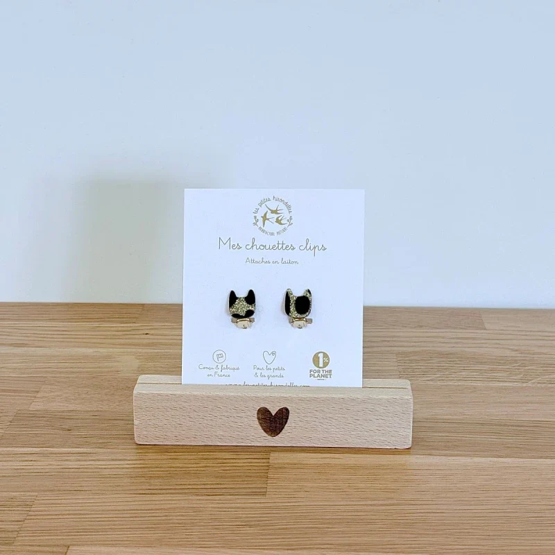 Boucles d'oreilles à clips pailletées - Chats - Image 9