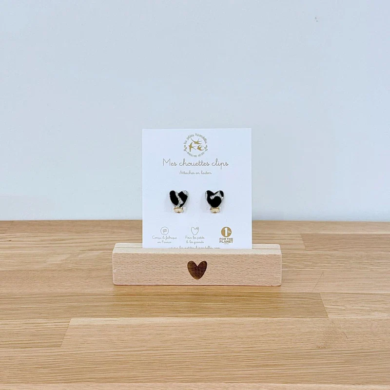 Boucles d'oreilles à clips pailletées - Coeurs - Image 11
