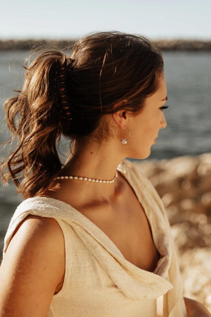 Boucles d’oreilles dorées avec perles - Baroque - Image 4