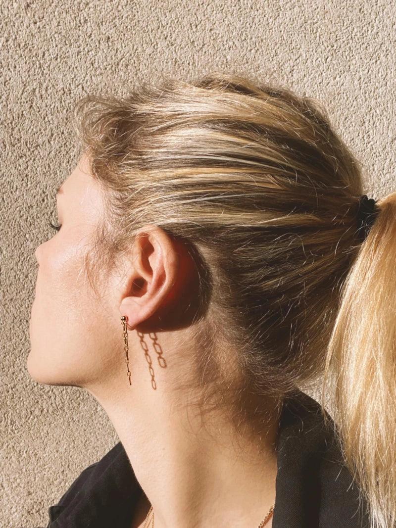 Boucles d’oreilles dorées ou argentées - La chaîne - Image 2