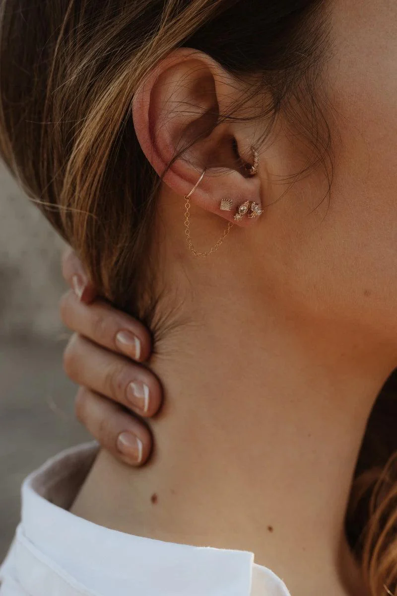 Boucles d’oreilles dorées - Shell - Image 2