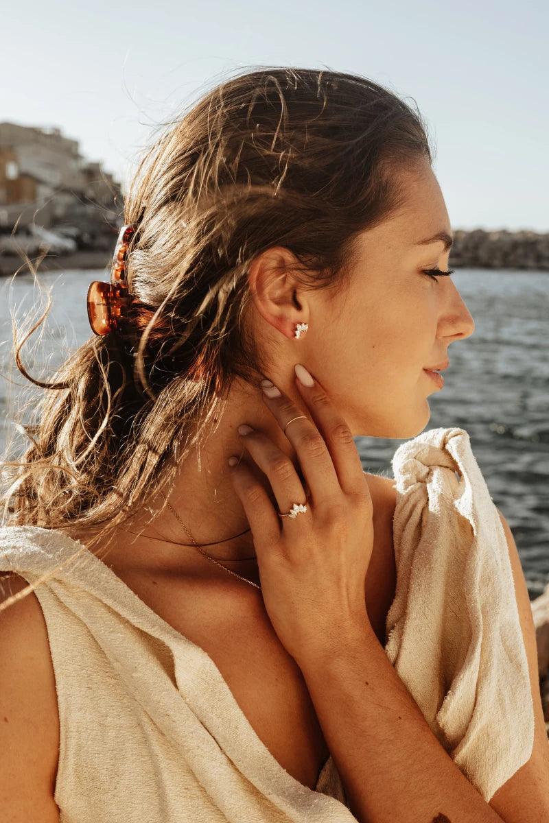Boucles d’oreilles dorées - Swan