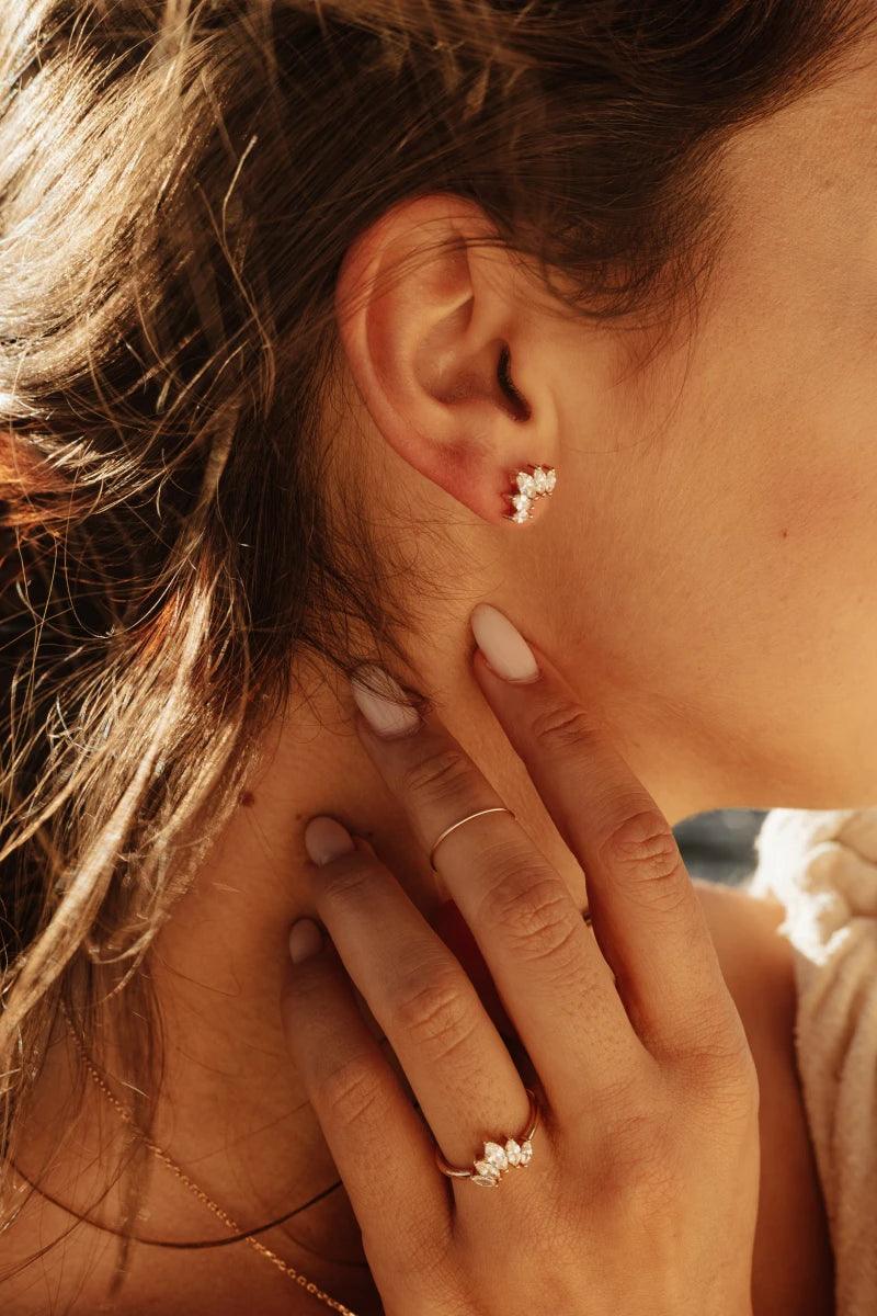 Boucles d’oreilles dorées - Swan - Image 3