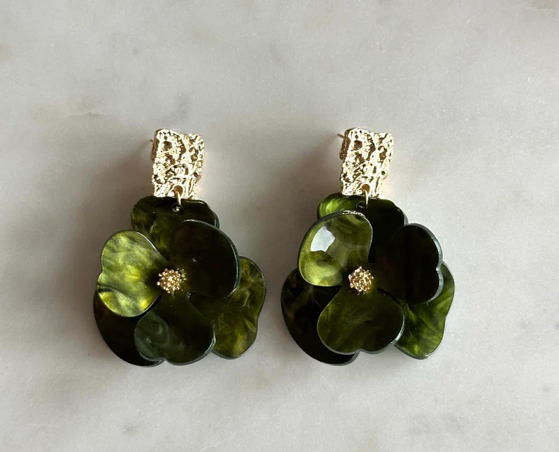 Boucles d'oreilles à grandes fleurs -  Millie - Image 3