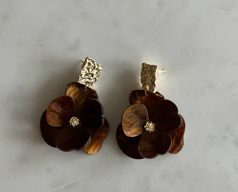 Boucles d'oreilles à grandes fleurs -  Millie - Image 4
