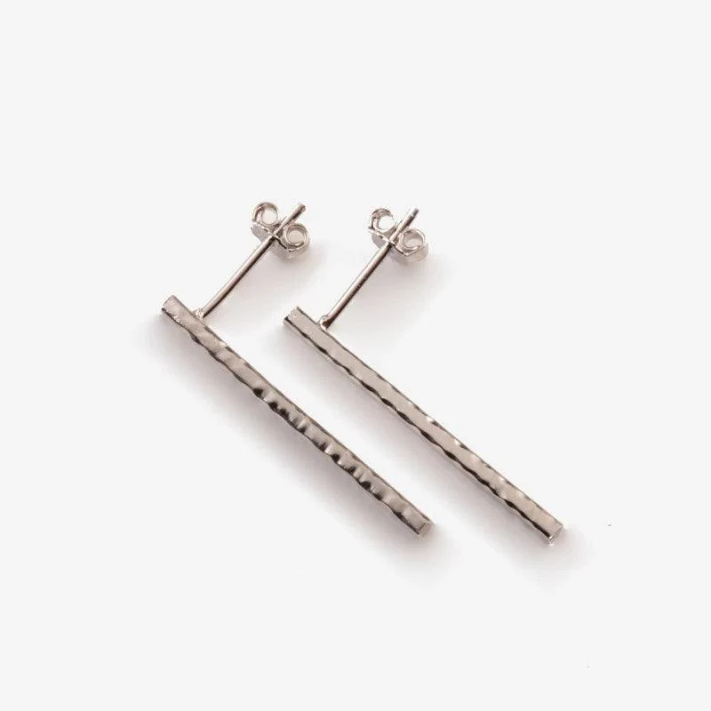 Boucles d'oreilles argentées martelé - Maribel - Image 3