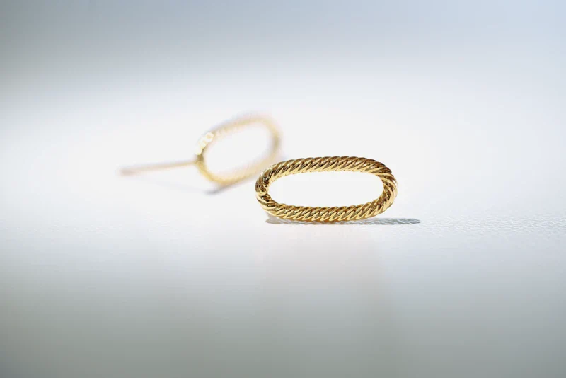 Boucles d'oreilles artisanales en forme de rectangle - Fait main - Image 3