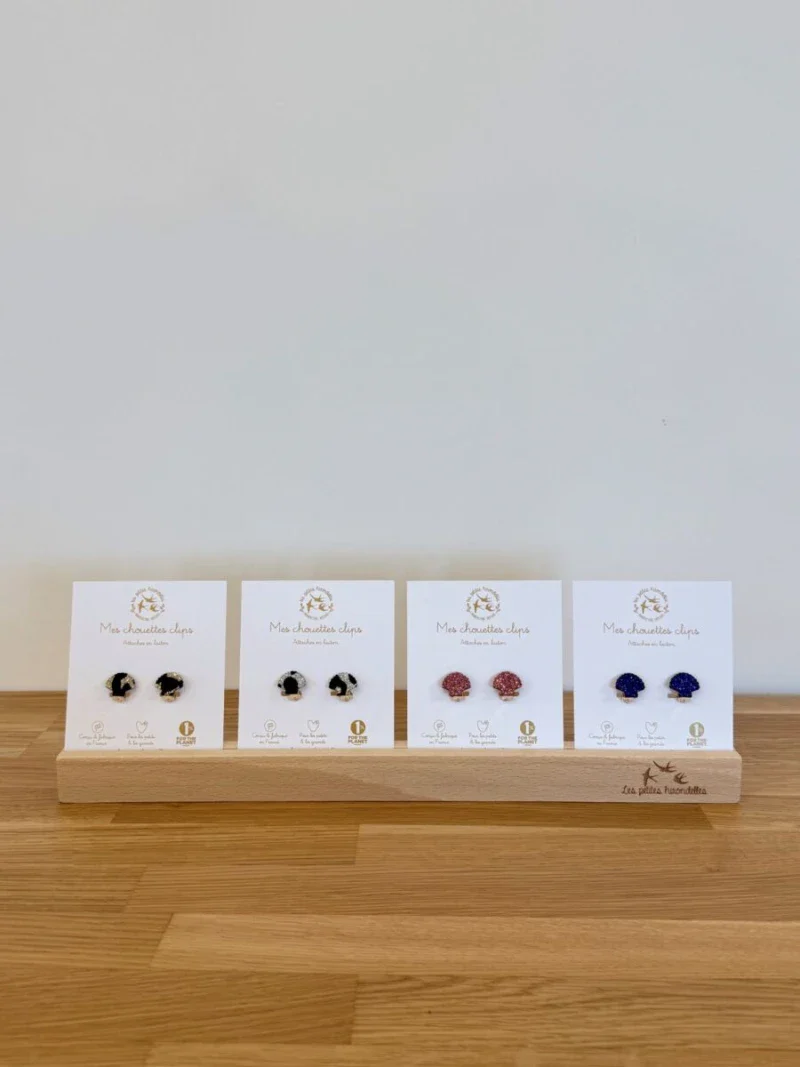 Boucles d'oreilles à clips pailletées - Coquillages