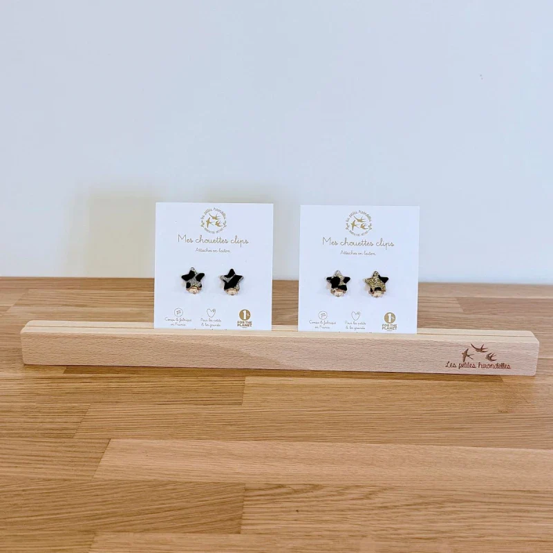 Boucles d'oreilles à clips pailletées - Etoiles - Image 2