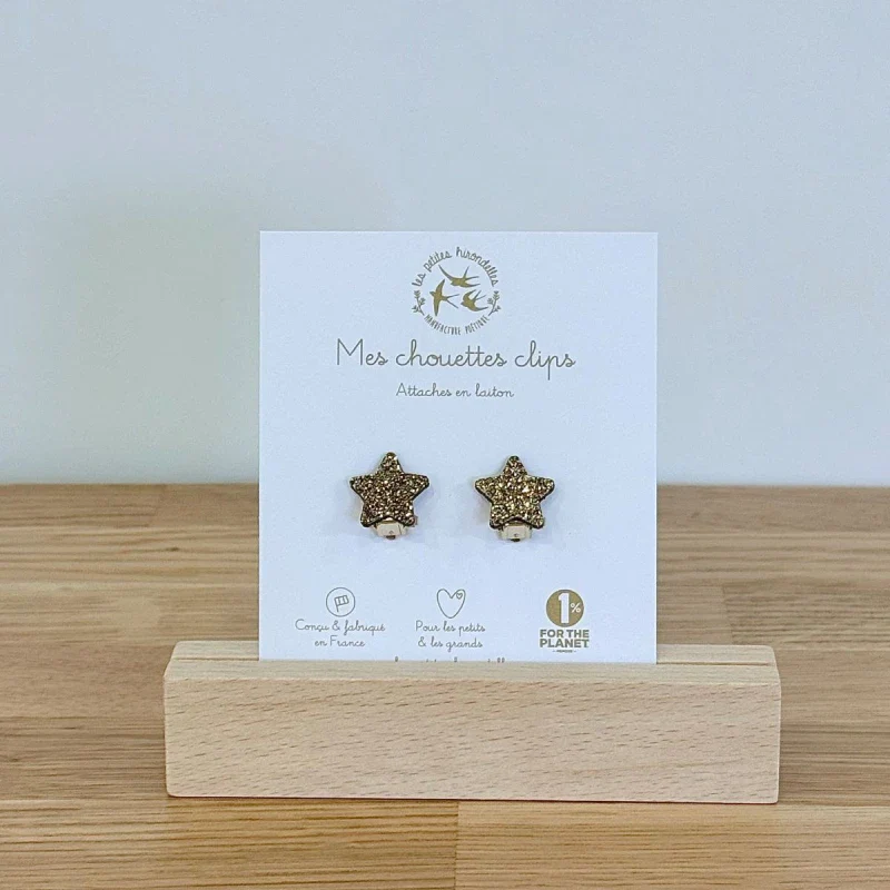 Boucles d'oreilles à clips pailletées - Etoiles - Image 7