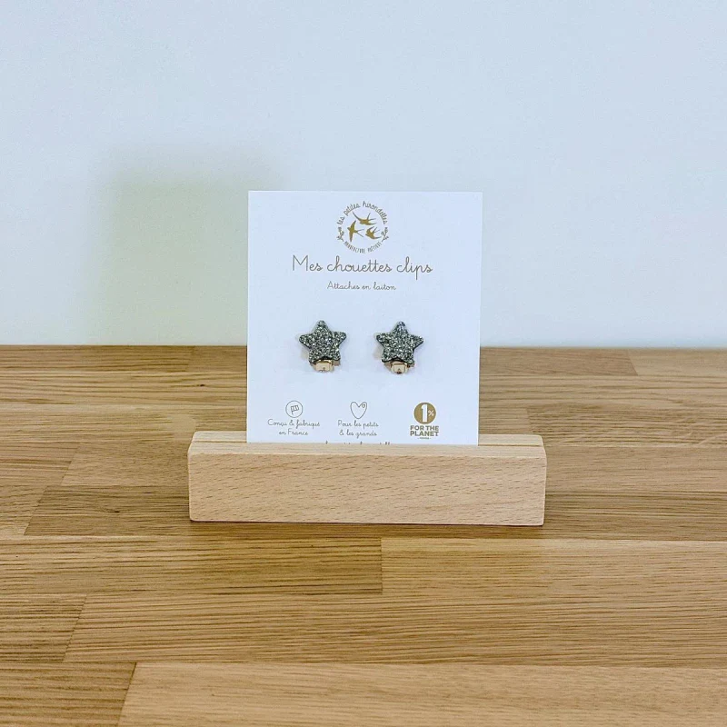 Boucles d'oreilles à clips pailletées - Etoiles - Image 8