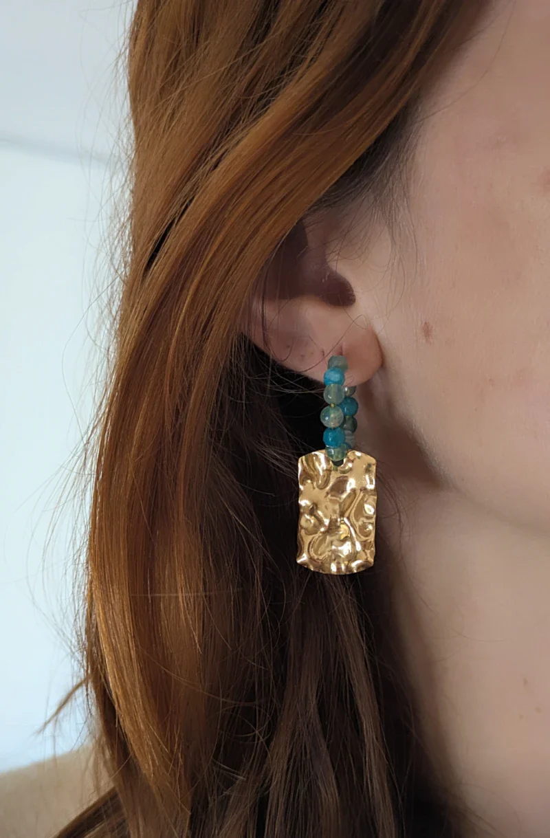 Boucles d'oreilles créoles eau - L'aigua - Image 4