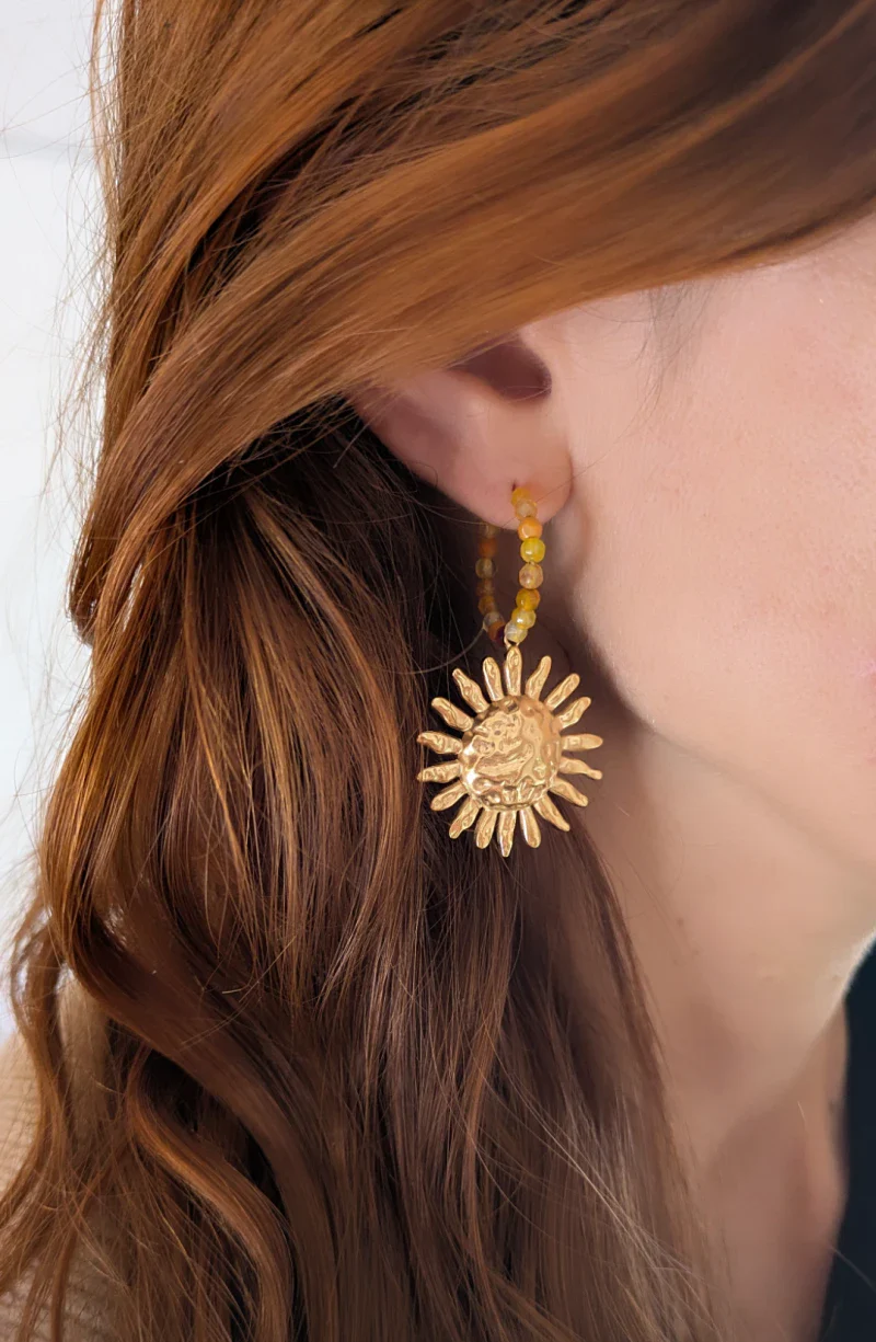 Boucles d'oreilles créoles soleil - El sol - Image 2