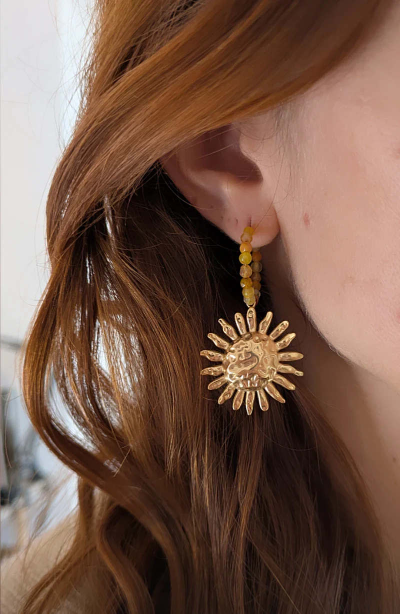 Boucles d'oreilles créoles soleil - El sol - Image 4