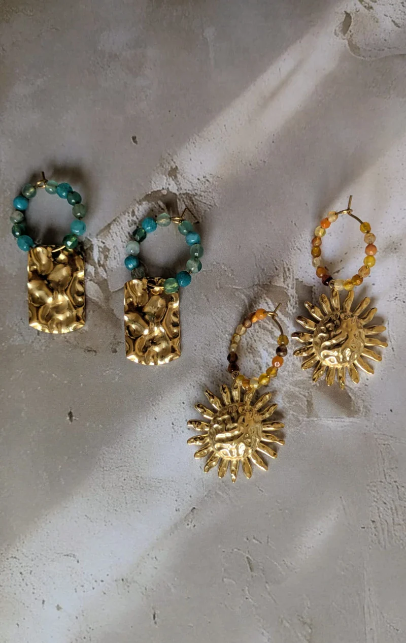Boucles d'oreilles créoles soleil - El sol - Image 5