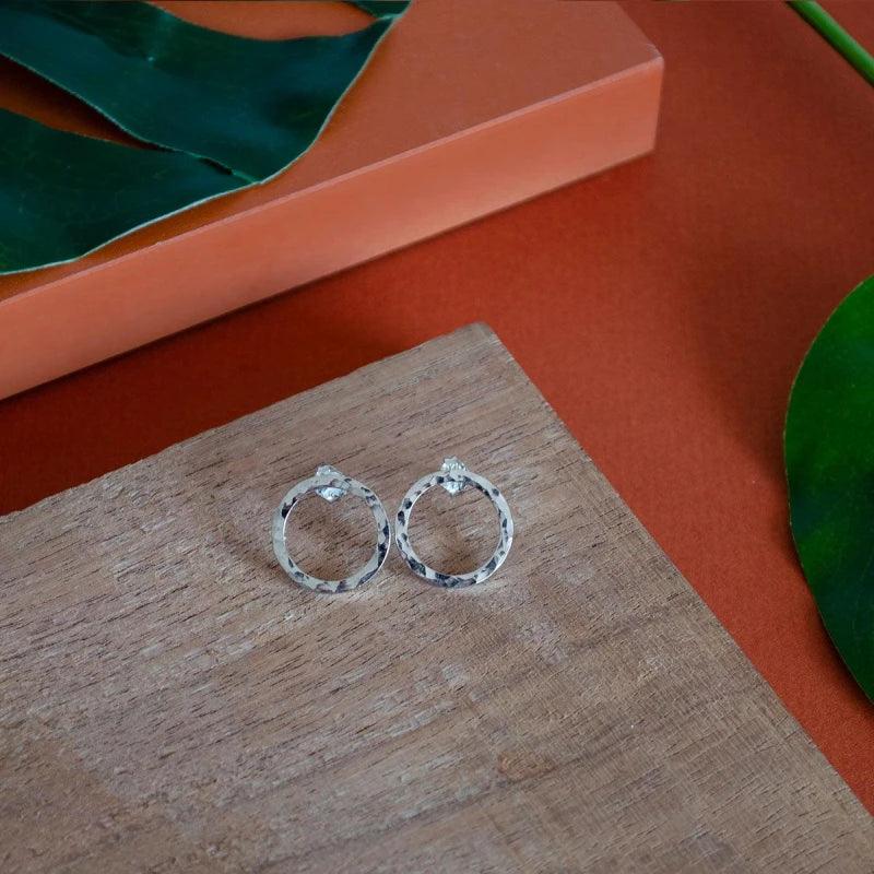 Boucles d'oreilles en argent martelé - Marissa - Image 4