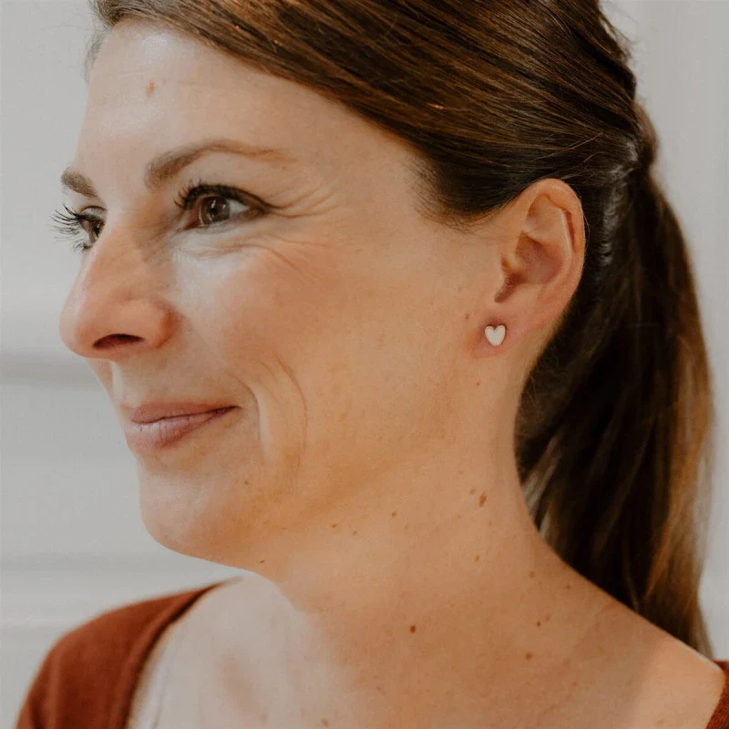 Boucles d'oreilles en bois - Cœurs - Image 2