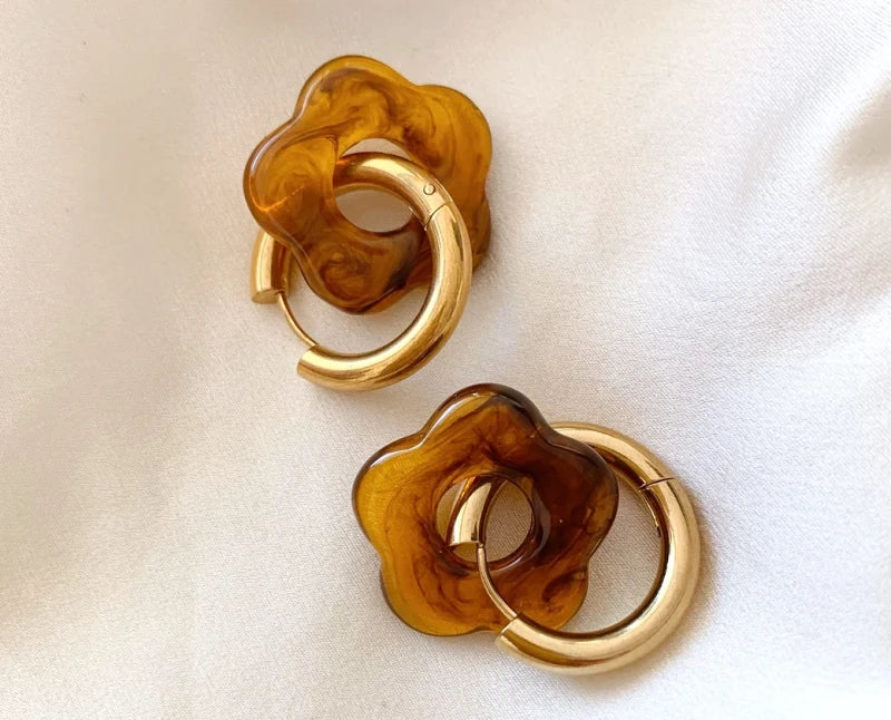 Boucles d'oreilles en forme de fleurs - Suzanne - Image 3