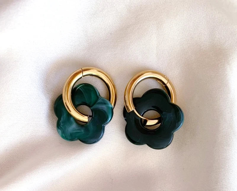 Boucles d'oreilles en forme de fleurs - Suzanne - Image 4