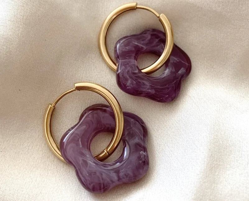 Boucles d'oreilles en forme de fleurs - Suzanne - Image 5